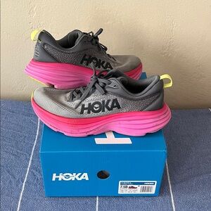 Hoka Kids Sneakers - Gray and Pink